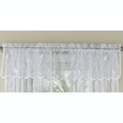 Sweet Home Collection   Knit Lace Polyester SongBird Motif Kitchen Window Curtain, Valance, White