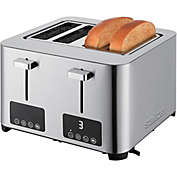 Salton ET2084 Extra Large 4 Slice Toaster, 6 Browning Levels, 1500 Watts, Stainless Steel