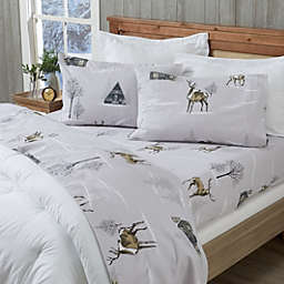 NY Loft Queen Deer 100% Cotton Flannel Sheet and Pillowcase Set, Extra Soft 170 GSM Sheets, Lake George Collection
