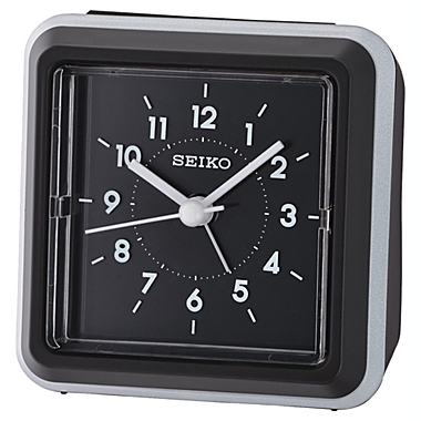 Seiko 3" Ena Bedside Alarm, Black. View a larger version of this product image.