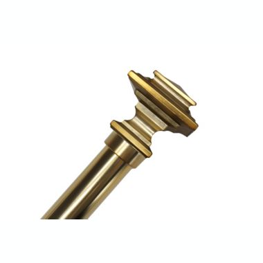 Linen Avenue Metal Square Single Window Curtain Rod Set, 28 to 48-Inch, Brass. View a larger version of this product image.