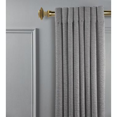 Linen Avenue Metal Square Single Window Curtain Rod Set, 28 to 48-Inch, Brass. View a larger version of this product image.