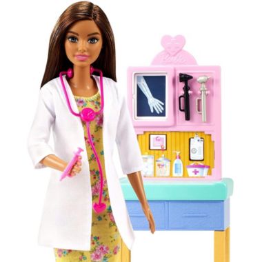 Barbie Careers You Can Be Anything Pediatrician Brunette Doll Set. View a larger version of this product image.