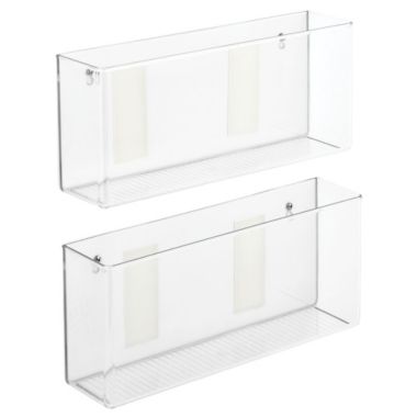 mDesign Adhesive Kitchen Cabinet Organizer for Food Pouches, 2 Pack - Clear. View a larger version of this product image.