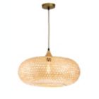 Alternate image 0 for ELE Light & Decor Lily 1-Light Beige Pendant Design Pendant Light with Rattan Shade