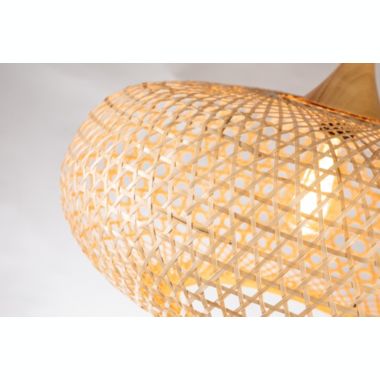 ELE Light & Decor Lily 1-Light Beige Pendant Design Pendant Light with Rattan Shade. View a larger version of this product image.