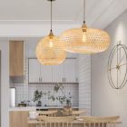 Alternate image 3 for ELE Light & Decor Lily 1-Light Beige Pendant Design Pendant Light with Rattan Shade