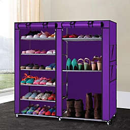 Stock Preferred 6-Tier Shoe Storage Organizer Cabinet in 44.09''x11.02''x42.13'' Purple