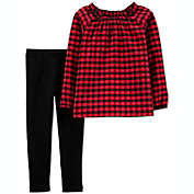 Carter&#39;s Baby Girl&#39;s Buffalo Check Twill Top & Legging Set Red Size 18 Months
