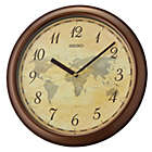 Alternate image 0 for Seiko 12" World Map Wall Clock, Metallic Brown