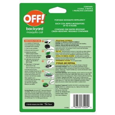 OFF! Backyard Mosquito Coil Starter Pack w/3 Coils, 3 Trays & 1 Protective Container. View a larger version of this product image.