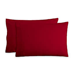 Bare Home Flannel Pillowcase Set of 2 - 100% Cotton - Velvety Soft Heavyweight - Double Brushed Flannel (Red, Standard)