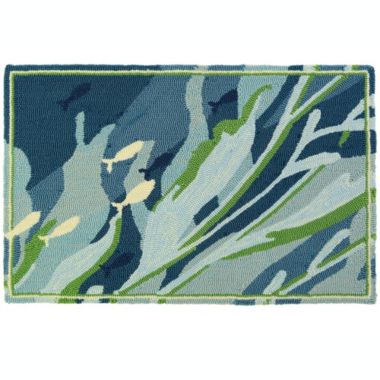 Homefires Decorative Indoor/Outdoor Accent Rug Floating Sea Grass - 22" X 34". View a larger version of this product image.