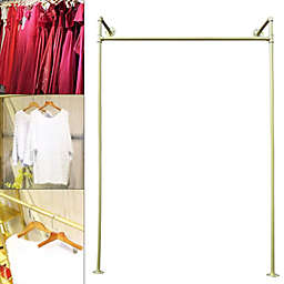 Kitcheniva Wall-Mounted Garment Rack Clothing Storage Rack Gold Clothes Stand Metal Retail