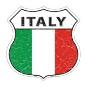 Smart Blonde Italy Country Flag Highway Shield Metal Sign HS-287