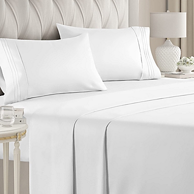CGK Unlimited 4 Piece Microfiber Sheet Set - Queen - White. View a larger version of this product image.