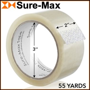Sure-Max Premium Carton Packing Tape 2.0 mil 165 Feet (55 yards) - Clear. View a larger version of this product image.