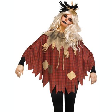 Fun World Womens Scarecrow Poncho Plaid Collar | Bath & Beyond