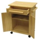 Alternate image 1 for Winsome Natural Wood Finish Mobile Kitchen Storage Serivce Cart With One Drawer, Cabinet, 2 Storage Shelves, 4 Casters