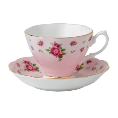 Wedgwood Royal Albert New Country Roses Pink Fine Bone China - Tea Cup & Saucer. View a larger version of this product image.