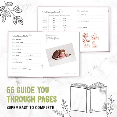 KeaBabies Baby Memory Book First 5 Years Journal, Modern Minimalist Hardcover 66 Pages Baby Book, Baby Scrapbook (Mist Pink). View a larger version of this product image.