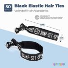 Alternate image 1 for Blue Panda Volleyball Hair Ties, Bracelets, Elastics 'Bump - Set - Spike - Repeat' (50 Pack)