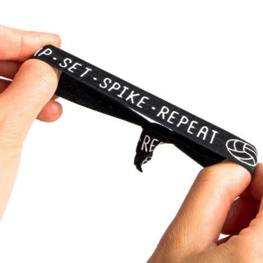 Blue Panda Volleyball Hair Ties, Bracelets, Elastics 'Bump - Set - Spike - Repeat' (50 Pack). View a larger version of this product image.