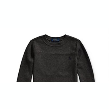 Ralph Lauren Boy's Waffle Knit Tee Gray Size 6. View a larger version of this product image.