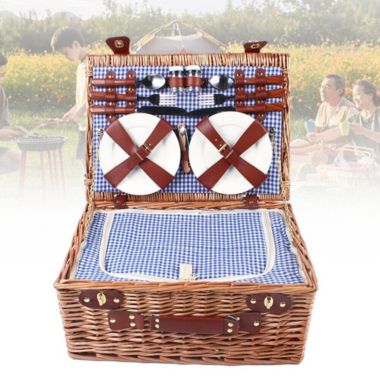 Stock Preferred Picnic Ware Set Wicker Basket Large Capacity For Food Fruits Beverages Storage. View a larger version of this product image.