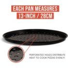Alternate image 2 for Chef Pomodoro Pizza Baking Set with 3 Pizza Pans and Pizza Rack, Non-stick Perforated Pizza Trays, for Oven, Grill, Barbeque (13-Inch Pans)
