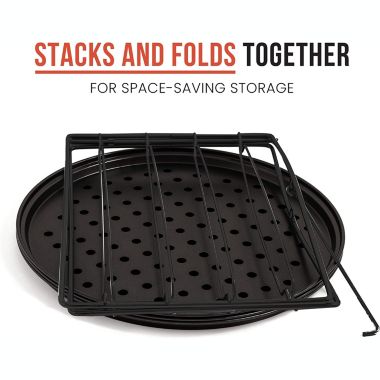 Chef Pomodoro Pizza Baking Set with 3 Pizza Pans and Pizza Rack, Non-stick Perforated Pizza Trays, for Oven, Grill, Barbeque (13-Inch Pans). View a larger version of this product image.