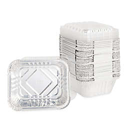 Stockroom Plus 16 oz Disposable Aluminum Foil Pans with Clear Plastic Lids (50 Pack)