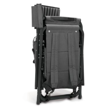 Picnic Time Fusion Directors Chair in Dark Gray with Black. View a larger version of this product image.