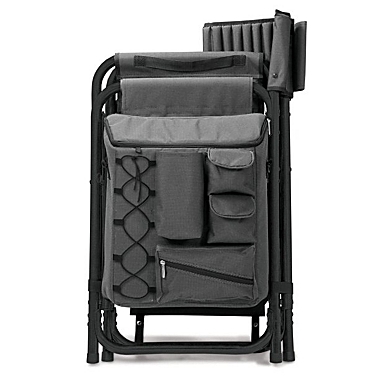 Picnic Time Fusion Directors Chair in Dark Gray with Black. View a larger version of this product image.
