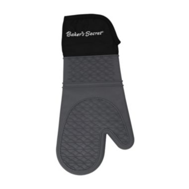 Baker's Secret Anti-Slip Oven Glove, Silicone Waterproof Kitchen Glove, Kitchen Essentials, Black. View a larger version of this product image.