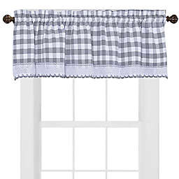 GoodGram Buffalo Check Gingham Custom Window Curtain Treatments - Valance 58 in. W x 14 in. L, Gray