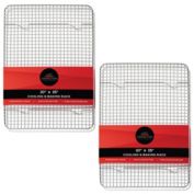 (Set of 2) Last Confection Stainless Steel Baking & Cooling Racks - Cookie Baker's Oven Sheet Pan Wire Rack