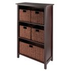 Alternate image 0 for Milan 6-Pc Storage Shelf with 5 Foldable Woven Baskets, Walnut
