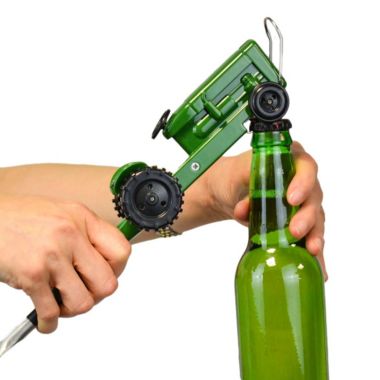 G.E.I. Tractor BBQ Grill Fork with Bottle Opener, Green - Stainless Steel Grilling Tool. View a larger version of this product image.