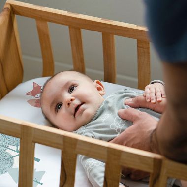 JumpOff Jo - 2 Pk Fitted Bassinet Sheets, Soft, Flexible Fit for Oval, Rectangle, and Hourglass Standard Mattresses,  - Woodland and Rainbows. View a larger version of this product image.