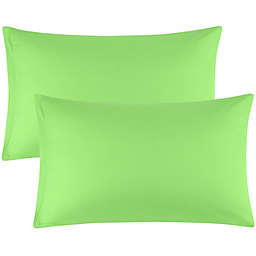 PiccoCasa Zippered Pillow Cases Egyptian Cotton 2-Pack 20 X 30 Inch, Green