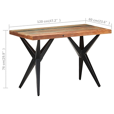 vidaXL Dining Table 47.2"x23.6"x29.9" Solid Reclaimed Wood. View a larger version of this product image.