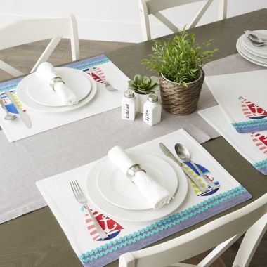 DII Set of 6 Fabric Placemats - Sailboats. View a larger version of this product image.
