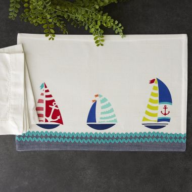 DII Set of 6 Fabric Placemats - Sailboats. View a larger version of this product image.