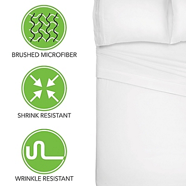mDesign Microfiber Sheet Set - Wrinkle Resistant - White. View a larger version of this product image.