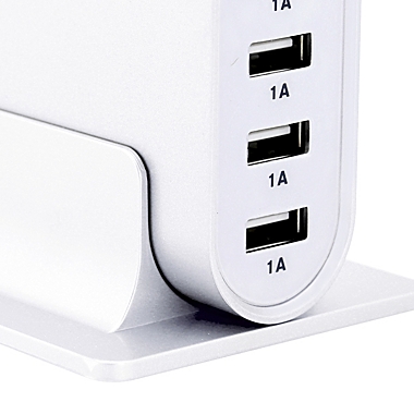Trexonic 7.1 Amps 5 Port Universal USB Compact Charging Station in White Finish. View a larger version of this product image.
