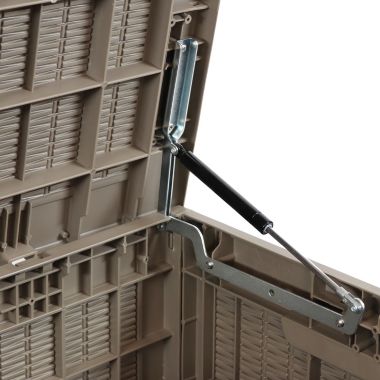 Sunnydaze Outdoor Deck and Patio Storage Box with Rattan Design - 100 Gal. - Driftwood. View a larger version of this product image.