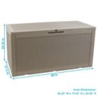 Alternate image 3 for Sunnydaze Outdoor Deck and Patio Storage Box with Rattan Design - 100 Gal. - Driftwood