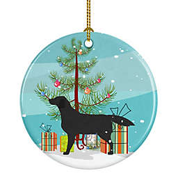 Caroline's Treasures Black Labrador Retriever Merry Christmas Tree Ceramic Ornament 2.8 x 2.8