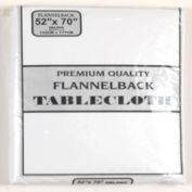 Carnation Home Fashions Vinyl Tablecloth with Polyester Flannel Backing - White 52x70"